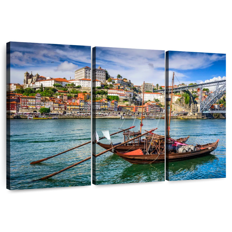 Sebbie Douro River Fishing Boats, 32" H x 50" W