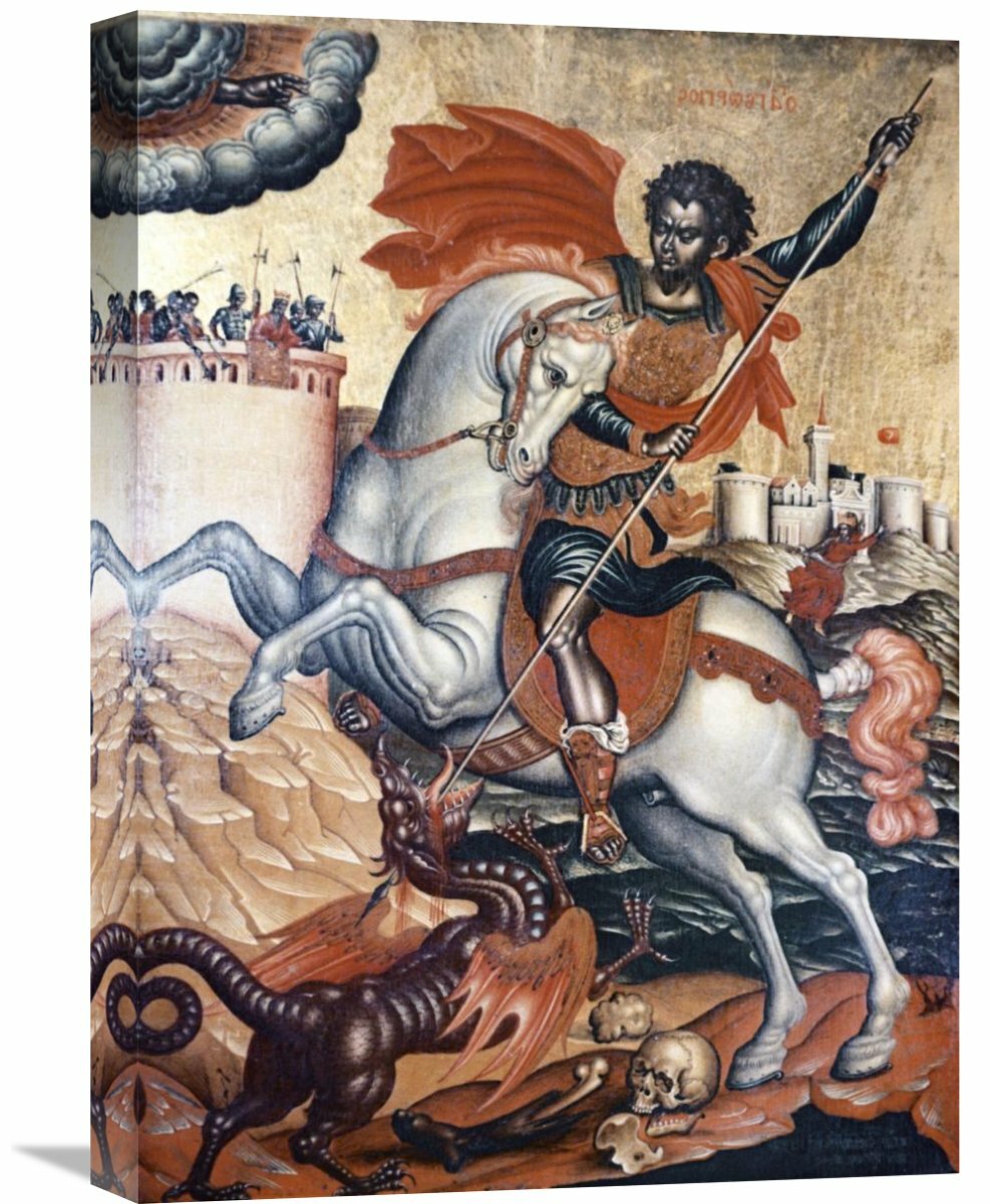 Global Gallery St. George Slaying The Dragon by Tzanes Print on Canvas  Wayfair Canada