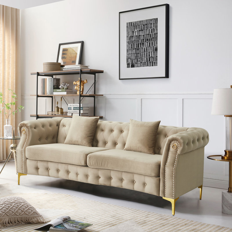 Canapé rembourré 83,5 po Frotten, Beige