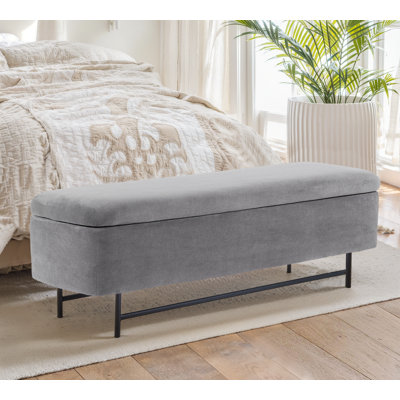 Atiksh Fabric Upholstered Storage Bedroom Bench
