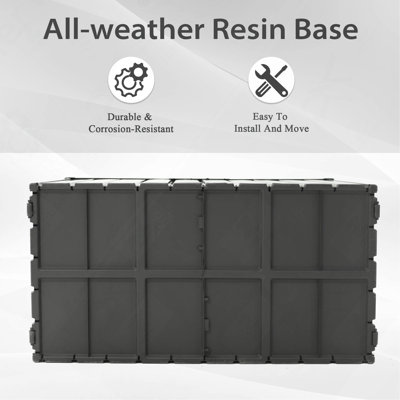 Coffre de terrasse étanche extra large de 200 gallons avec couvercle verrouillable, brun foncé