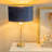 Ahedo Glass with Table Lamp and Velvet with Metallic Inner Lamp Shade and LED Bulb-1773716515-1773716573