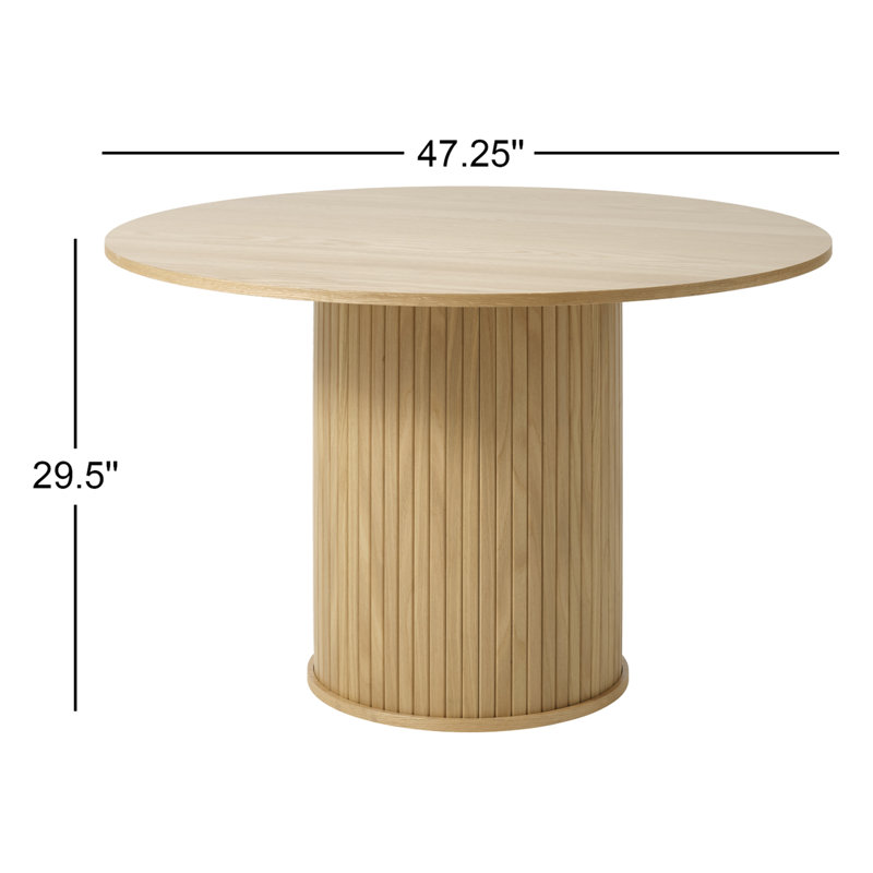 Iris 47" Pedestal Dining Table, Natural Oak