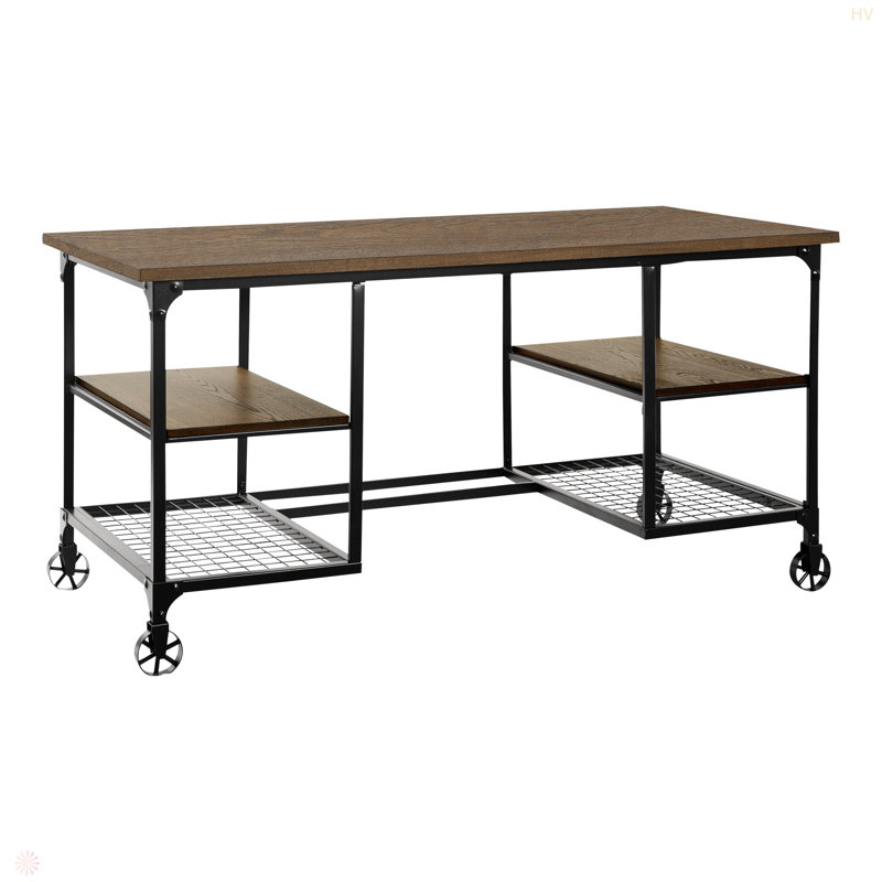 Bureau d'écriture 1 pi avec 4 roulettes en métal Modern