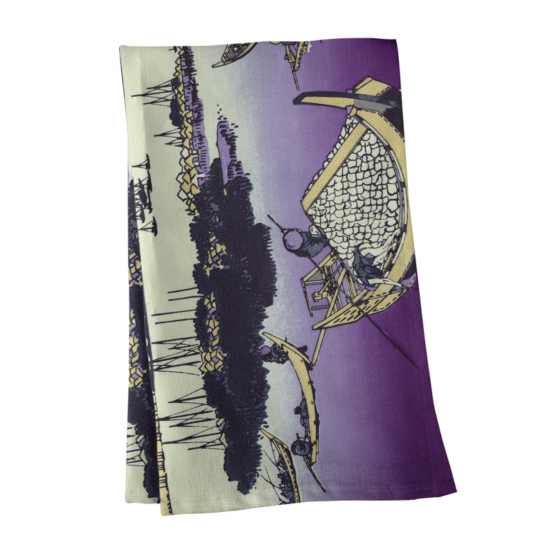 Hague Tea Towel Kitchen Towel, Cotton Twill, Purple