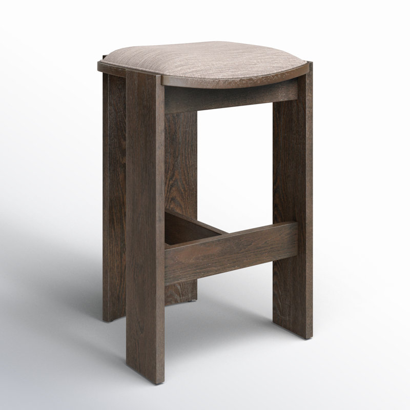 Hoven Backless Drifted Oak Bar Stool, Bar Stool (30.55" Seat Height)