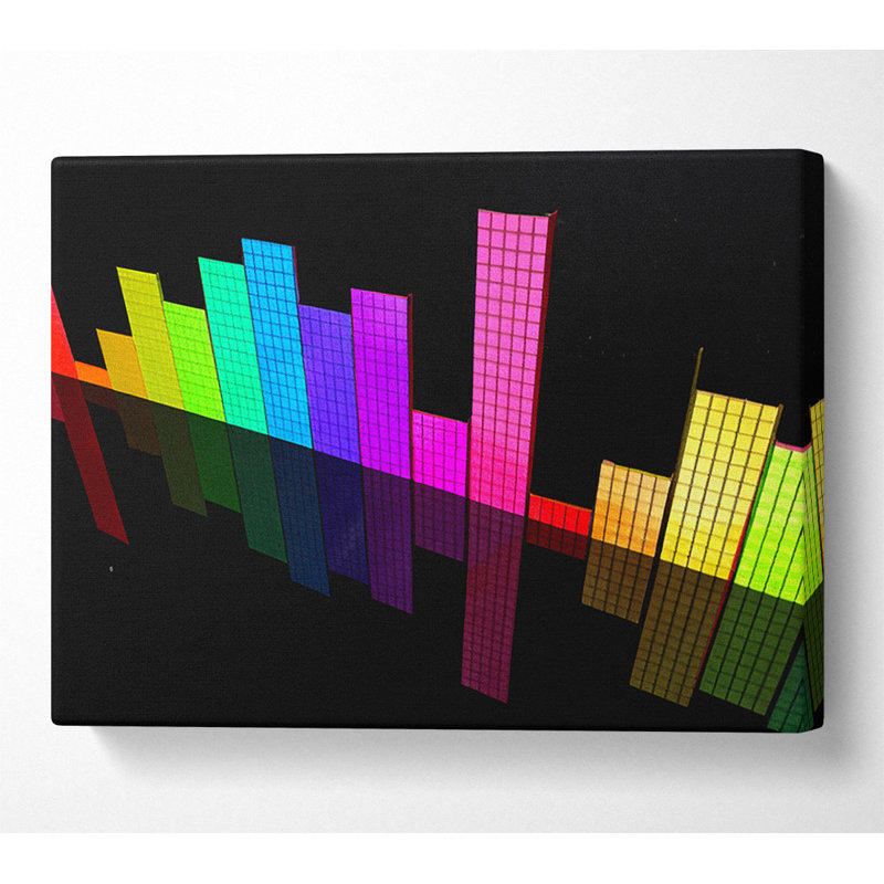 Colourful Equalizer - Wrapped Canvas Print, 35.6cm H x 50.8cm W x 10cm D