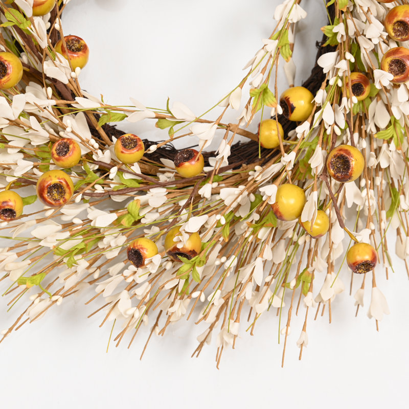 Couronne florale artificielle 24 po