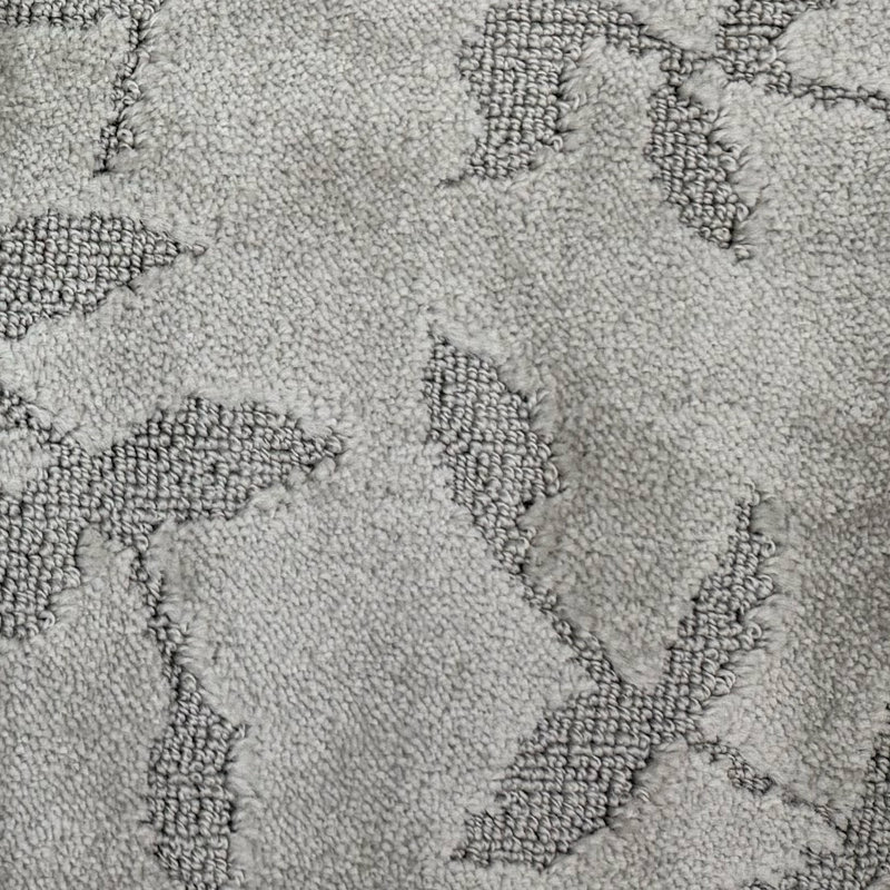 Antibacterial Soft Pile Anti Slip Smoke White Leaves Rug, Runner 2'2" x 9'