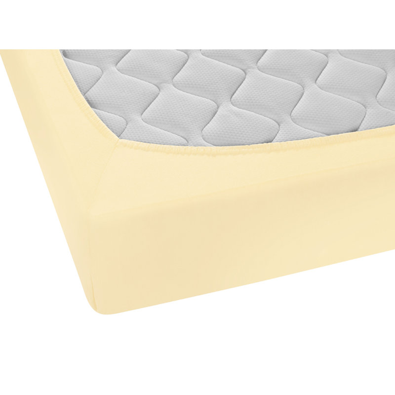 100% Cotton Jersey Knit Fitted Sheet, 100 x 200 cm, Ciel