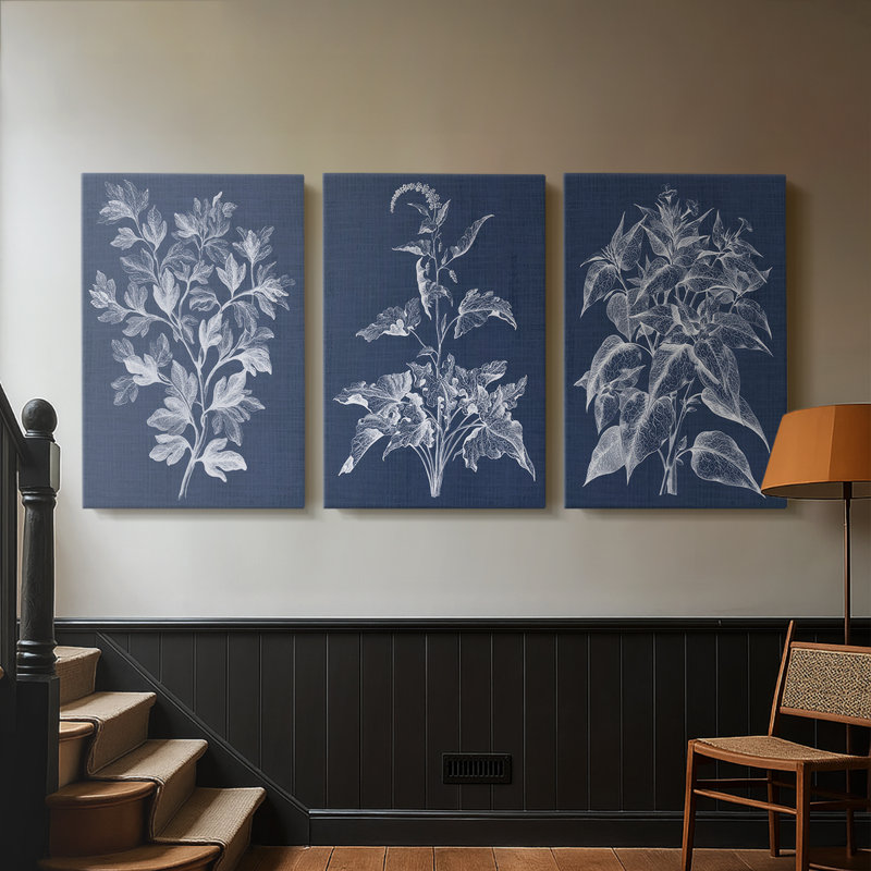 Foliage Chintz I - Toile tendue avec châssis sur mesure - 3 pièces, H 48 po x l 96 po