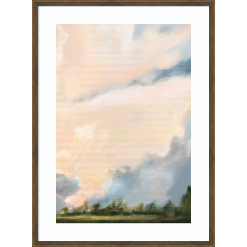 «Cloud II» par Miraval - impression encadrée, L 30 po x H 41 po x P 2 po, Cadre bronze