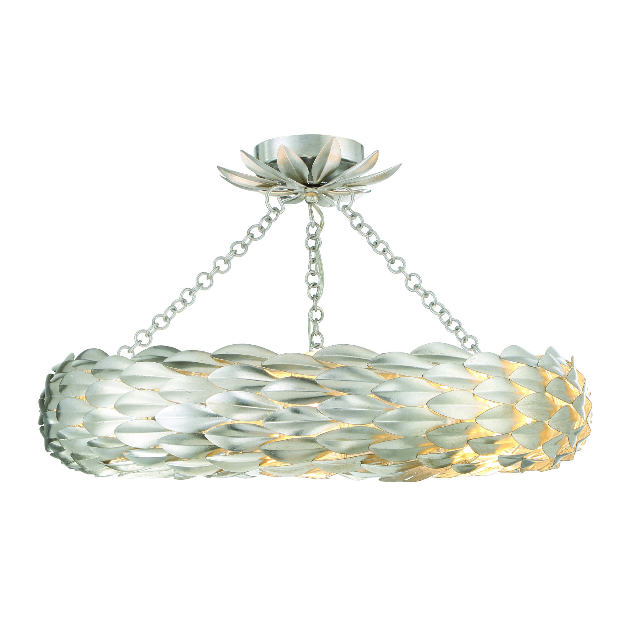 Adelynn 8 - Light Metal Dimmable Chandelier, 13.5" H x 24"W x 24"D, Antique Silver