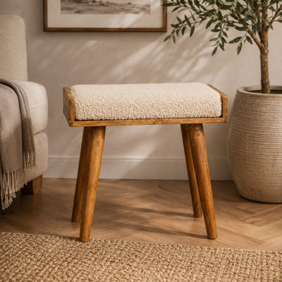 Jamila 50 cm W Cotton Rectangle Footstool