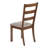 Daph Side Dining Chair Set Of 2, Ladder Back, Walnut Brown, Beige Polyester