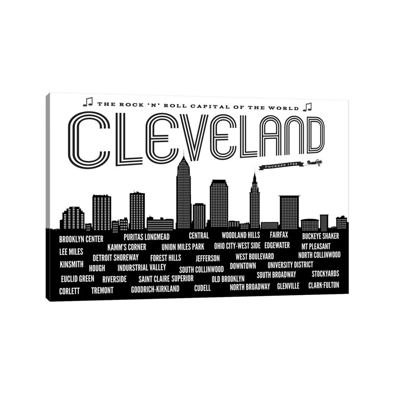Cleveland Neighborhoods by Benton Park Prints - Wrapped Canvas Print, 66.04 cm H x 45.72 cm W x 1.91 cm D