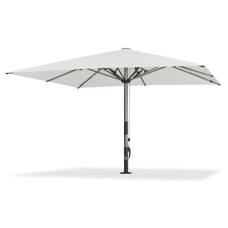 Parasol de table semi-automatique pour l'extérieur, Blanc