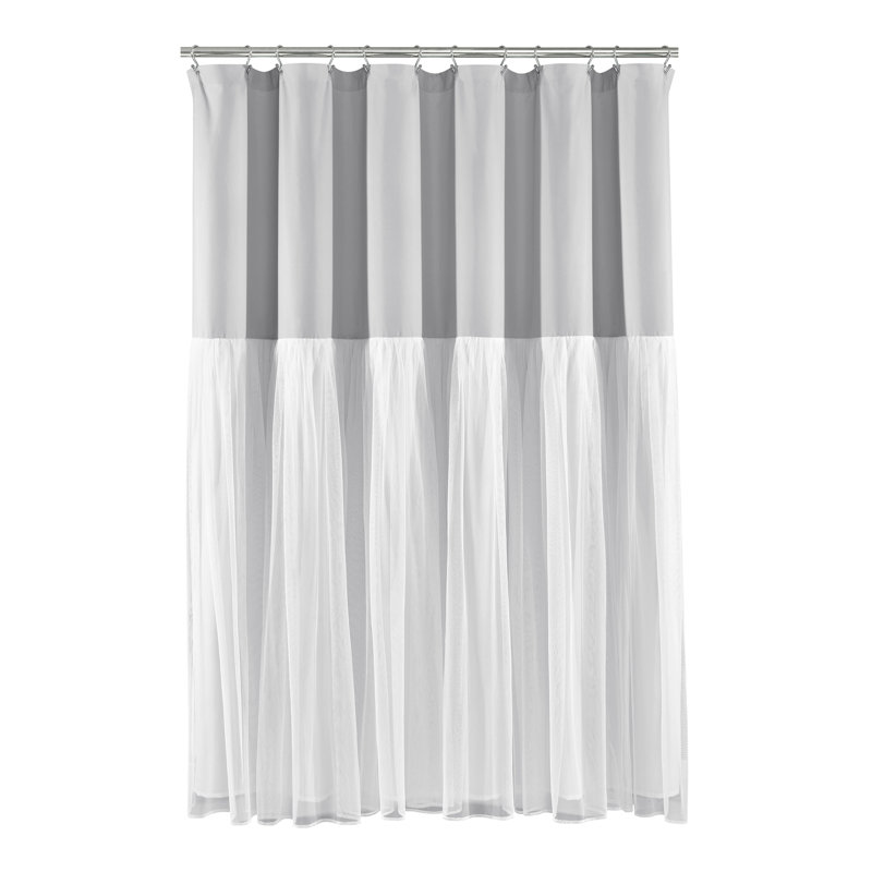 Rideau de douche simple , Gris/blanc