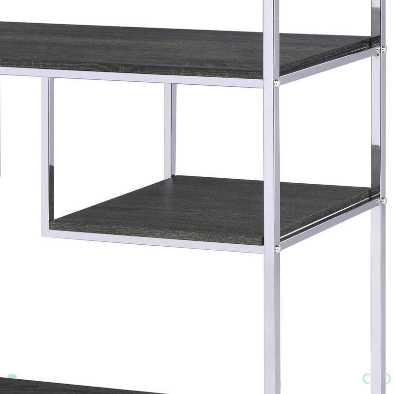 Ochsner Geometric Bookcase, Gray/Rustic