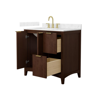 Palmilla 36" Freestanding Single Bathroom Vanity with Cultured Marble Top