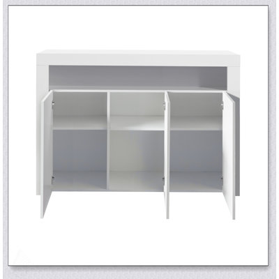 Armoire de rangement haute brillance avec lumière DEL pour le couloir et la salle à manger, parfaite pour la décoration moderne