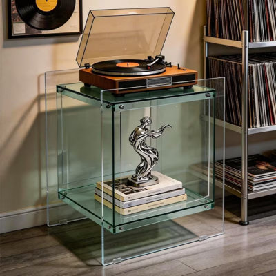 Modern Acrylic 2-Tier Side Table,Nightstand,Home Decor End Table