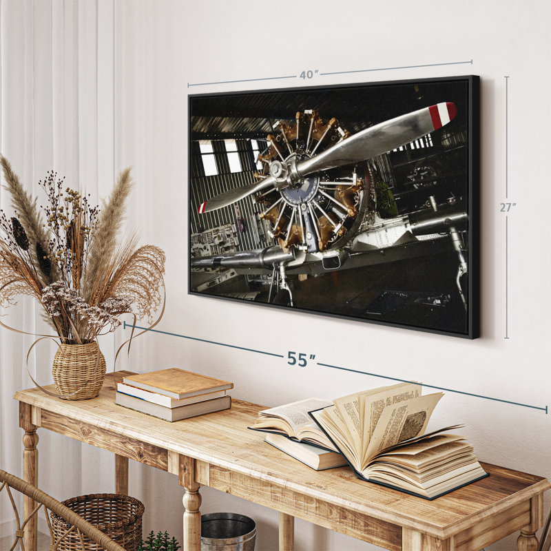 "Art mural hélice d'avion de guerre", H 27 po x l 40 po