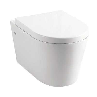 White Stone Elongated Toilet (Seat Included)