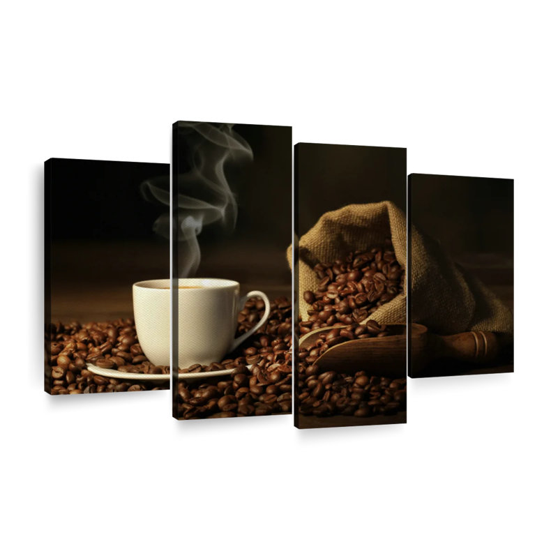 Coffee And Beans Wall Art Multi Piece Canvas Print, H 22 po x l 36 po x P 1 po