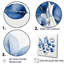 Collage de feuilles blanches et bleues sur toile-273596323-273596345