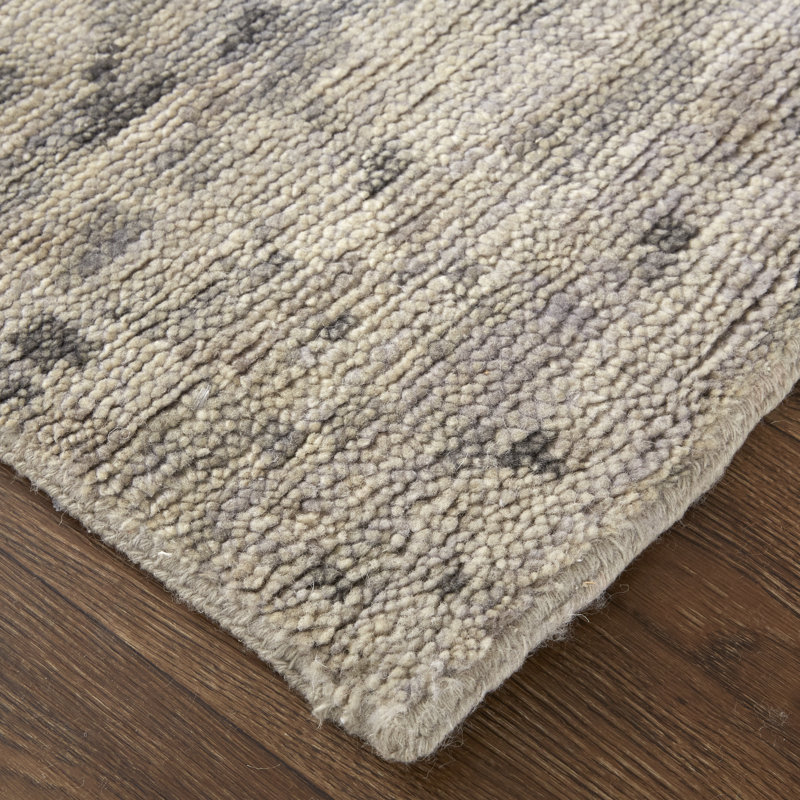 Wyman Transitional Abstract, Ivory/Gray Area Rug, Rectangle 9'6" x 13'6"