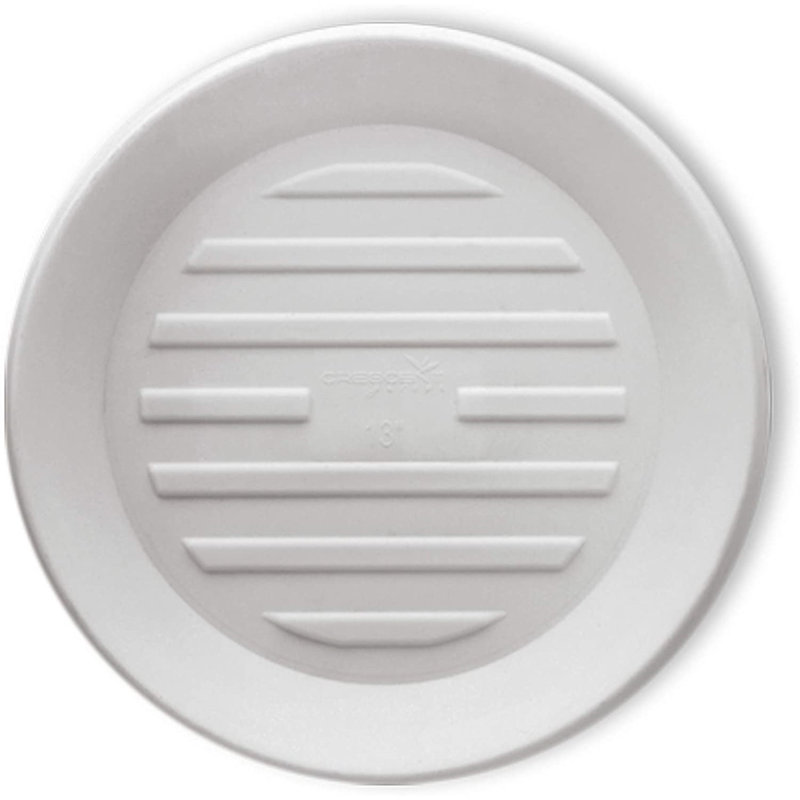 Circular Universal Round Planter Saucer, Alpine White, 8'' inner x 11" outside diameter
