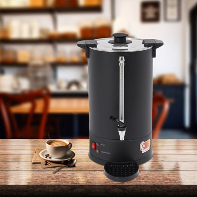 15L/3.96 Gal Commercial Electric Coffee Pot Hot Water Dispenser Stainless Steel Coffee Urn 1500W