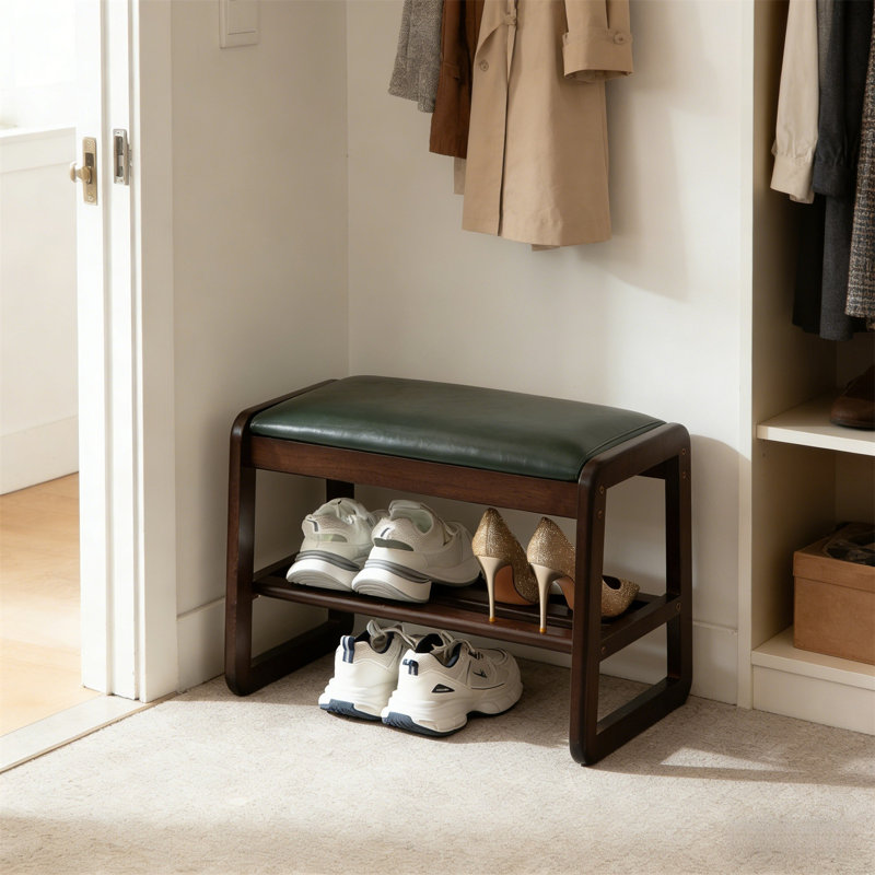 Range-chaussures en bois de qualité supérieure pour la maison, 16.5" H x 21.6" W x  11.8" D, Vert