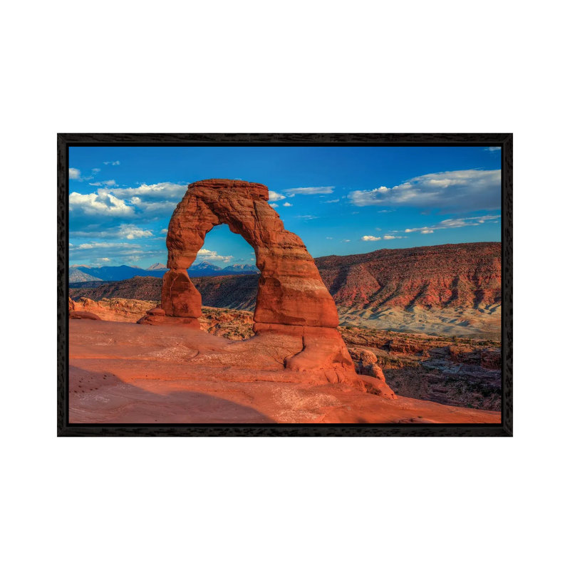 Delicate Arch-Utah by Bill Sherrell - Print on Canvas, 66.04cm H x 101.6cm W x 3.81cm D, Black Floater Framed