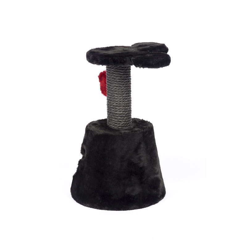 14" Dark Gray and Red Sisal Cat Activity Center