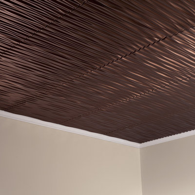 23'' L x 23'' W Textured Vinyl Glue Up Ceiling Tile