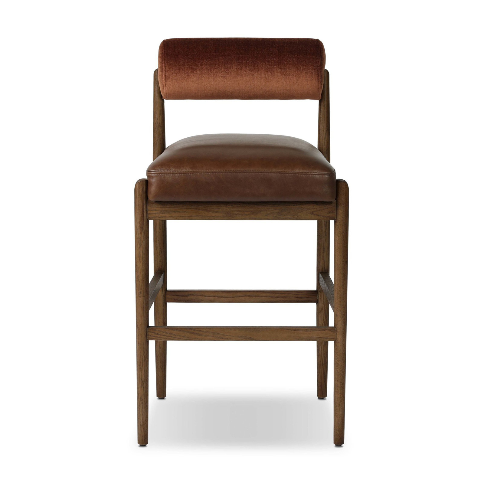 Kalista Bar and Counter Stool, Bar Stool (31" Seat Height), Havana Brown Polyester