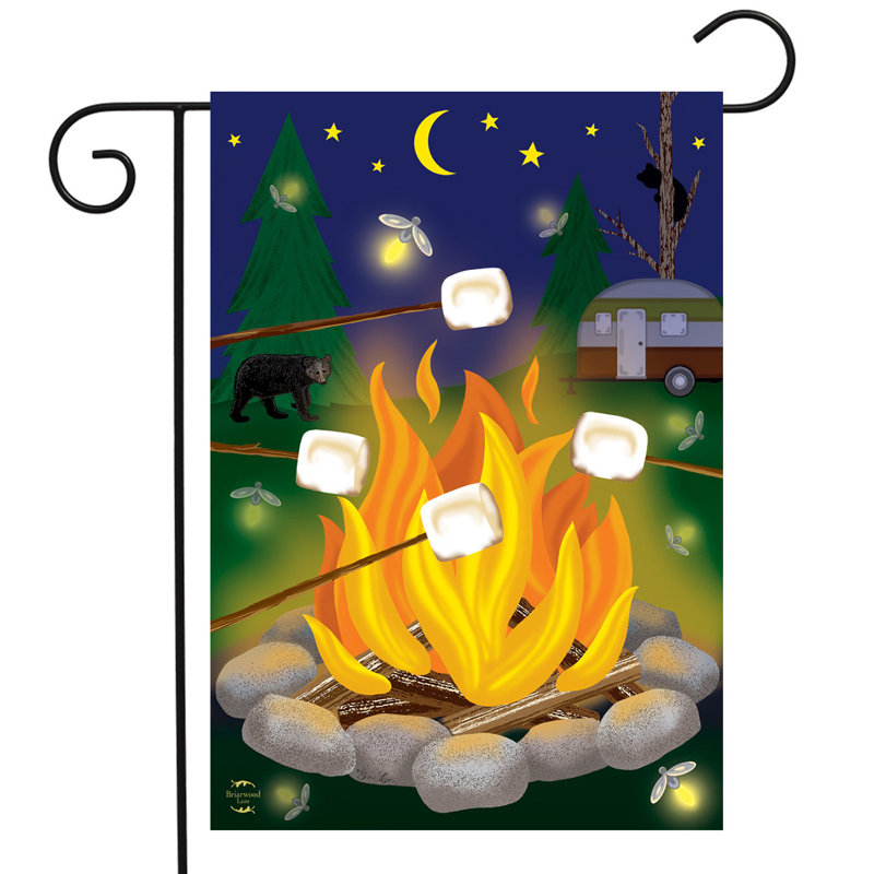 Drapeau de jardin d'été de feu de camp S'mores