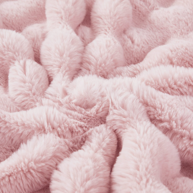 Cozy Warm Luxury Faux Fur Rabbit Throw Blanket, Knitted Soft Thick Furry Cute Plush Reversible Blanket for Sofa, Living Room, Bedroom - Suitable for Winter & Spring & Holiday Gift Ideas