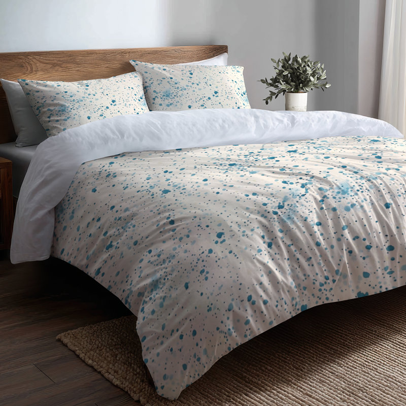 Ensemble de literie 3 pièces Abstract - Ensemble de housse de couette ivoire Dash Flow Sky Ivory