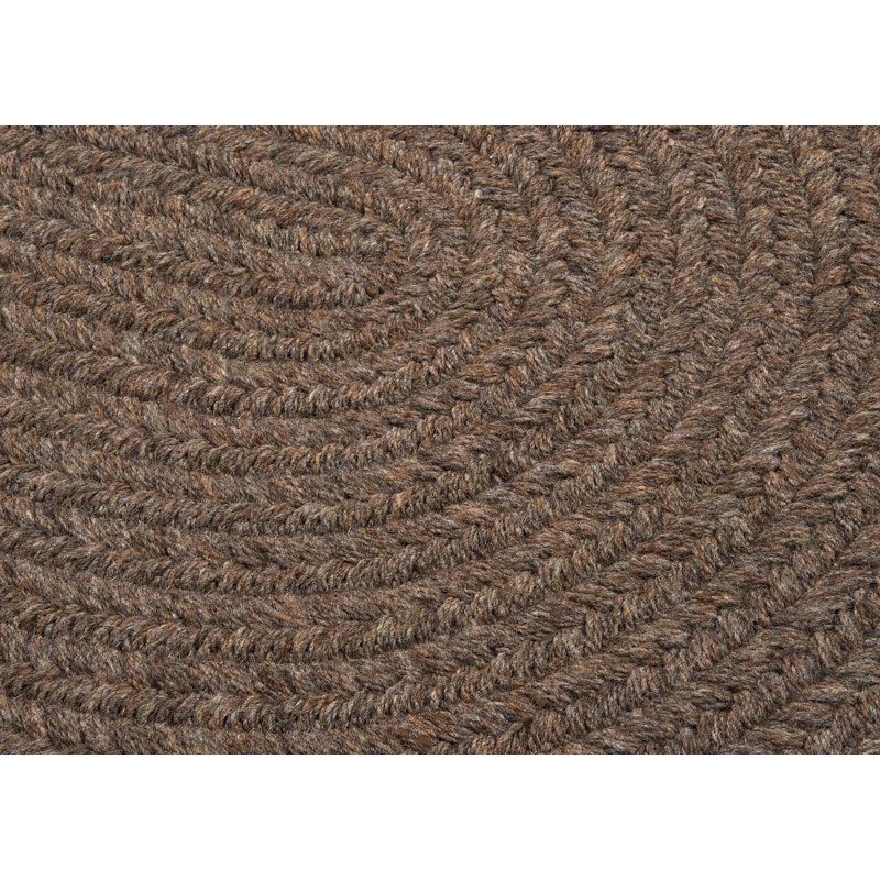 Navarrette Braided Bark Brown Rug, Oval 9' x 12'