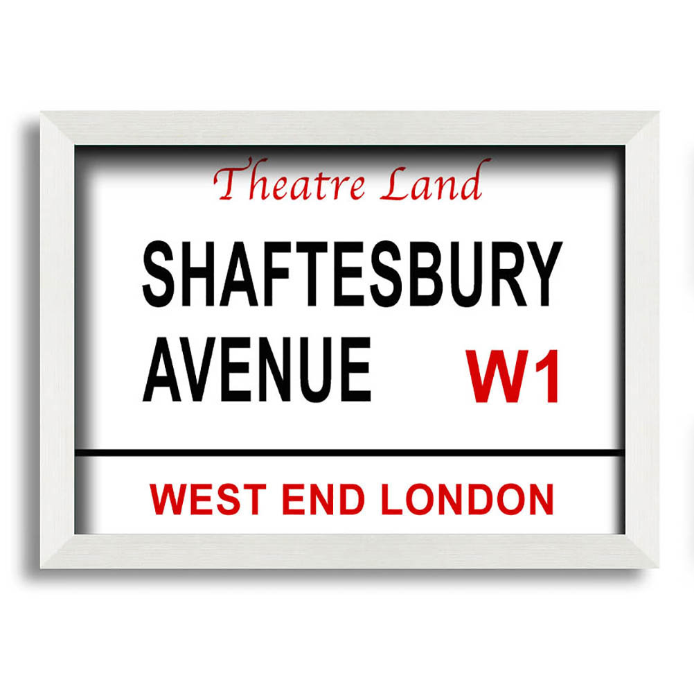 Shaftesbury Avenue Schilder Gerahmter Druck Wandkunst