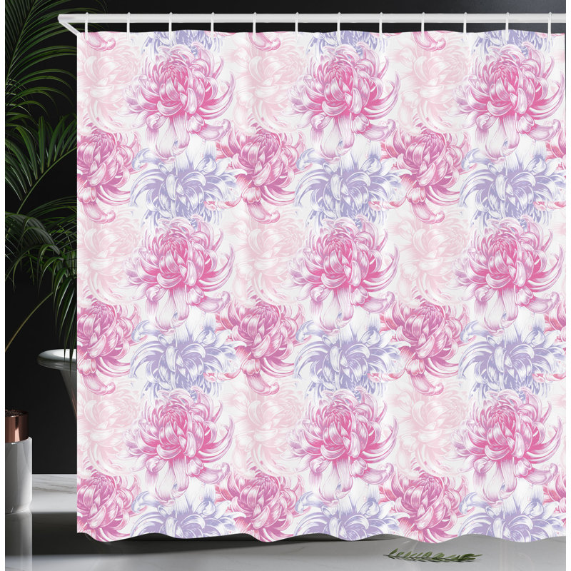 Shower Curtain with Hooks Included, 70"H x 69"W