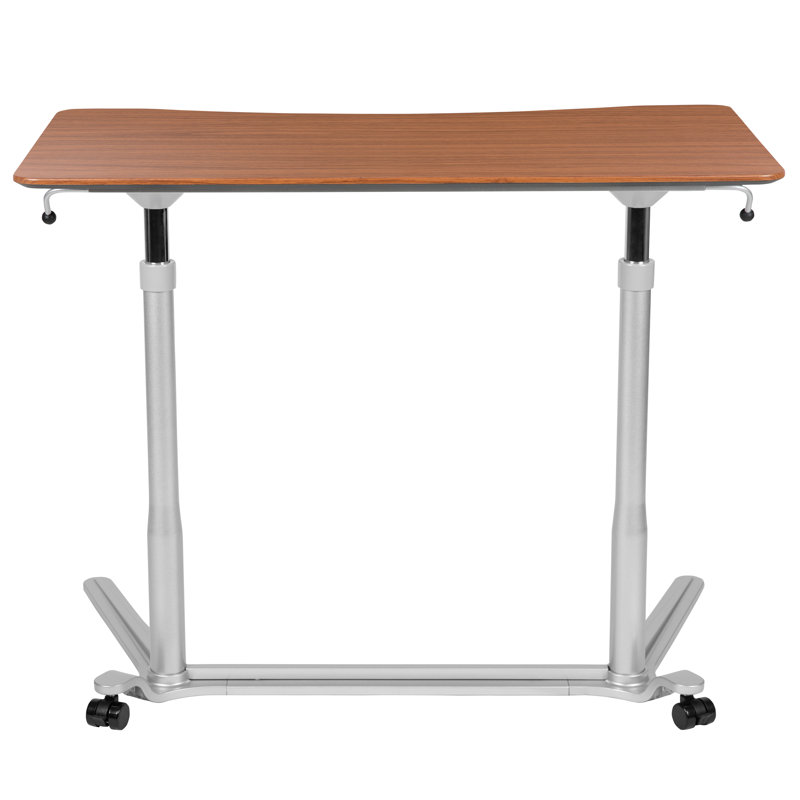 Sit-Down, Stand-Up Ergonomic Computer Desk, Cherry