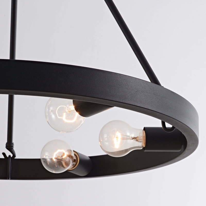 Lustre rustique en métal 6 lumières Fallan