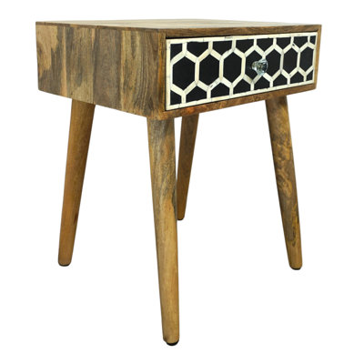 Hand-crafted Accent Table / Nightstand With Inlay Drawer