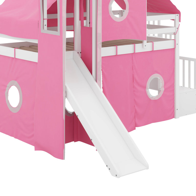 Lit mezzanine simple avec tente et tour
