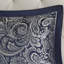Édredon 12 pièces pour grand lit bleu marine - Draps en coton, literie à motif cachemire élégant