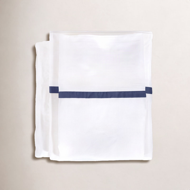 Langston Sheet Set, Queen, White/Navy